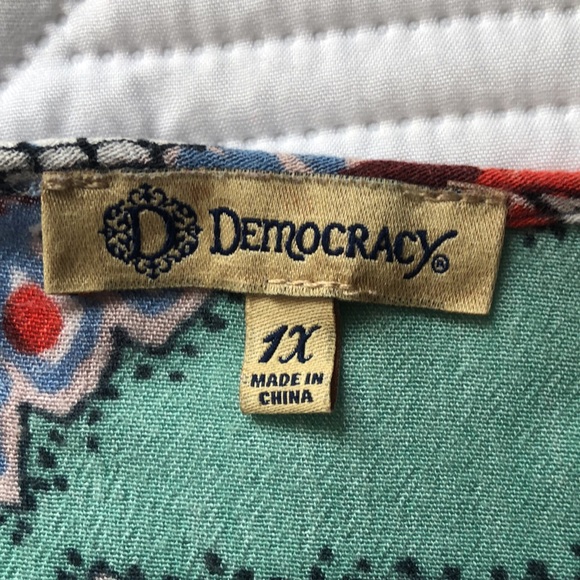 Democracy| Dress| Women’s| Size 1X|. Multicolor, green, orange, blue Bohemian - Picture 7 of 16